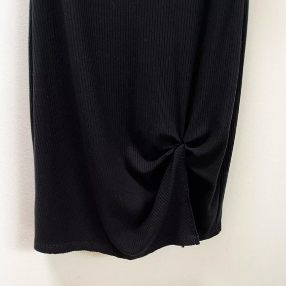 Reformation Little Black Dress Women's Size S With Side Slit Ruched - Picture 7 of 9